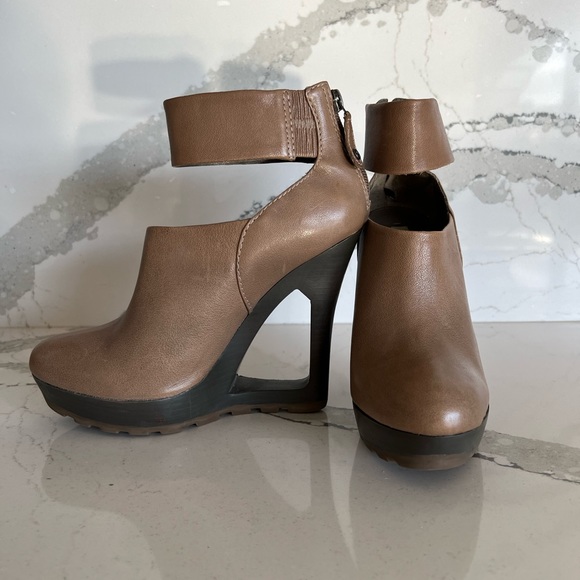 BCBGMaxAzria Runway Leather Cut-out Wedge Booties - Picture 2 of 8